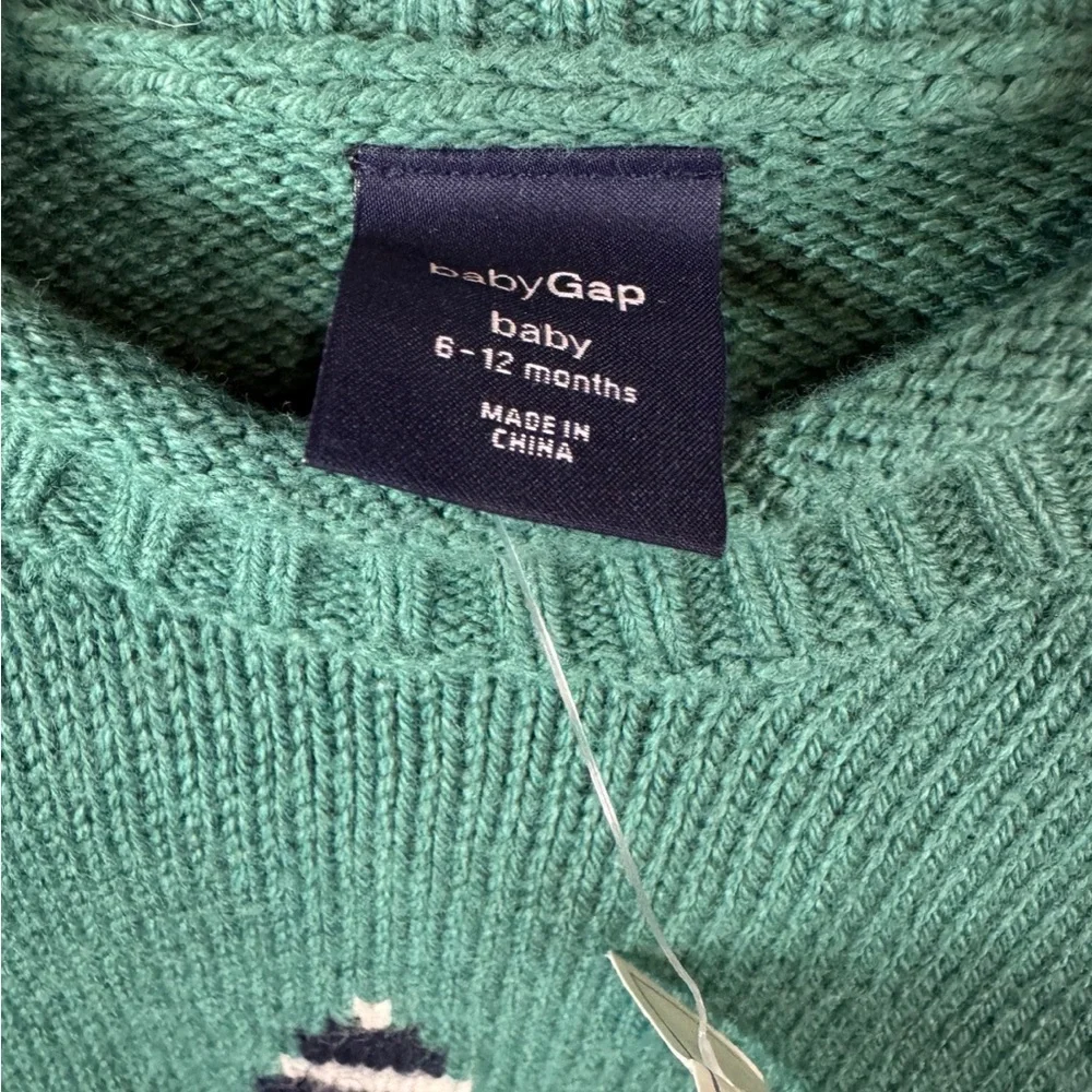 GAP Baby Striped Star Knit Sweater NWT 6-12M Green Cozy Pullover Classic